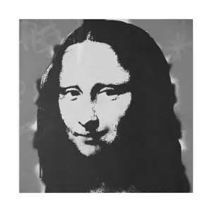 Mona Lisa Banksy Style Stencil Graffiti Canvas 32x32" Wall Art - Pop Art - Picture 1 of 13
