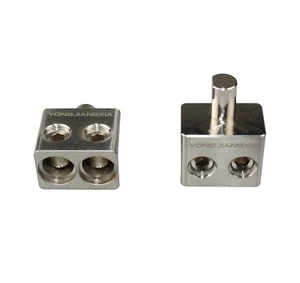 Car Audio Adapter 0GA to Dual 0GA for Amplifier Brass Material Nickel Plated - Picture 1 of 4
