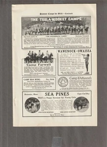 1925 TEELA-WOOKET CAMPS Magazine AD~FARWELL, VT.~Wawenock-Owaissa~TWA-NE-KO-TAH - Picture 1 of 2