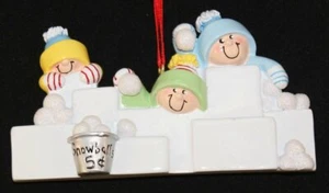 Snowballs Family 3 4 5 6 7 8 9 10 Personalized Christmas Ornament Kit - Picture 1 of 18