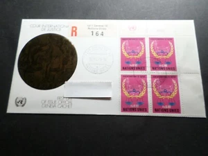 NATIONS UNIES, GENEVE, 1979, FDC 1° jour RECOMMANDE' COUR INTERNATIONALE JUSTICE - Picture 1 of 1