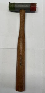 Vintage Red/Green Soft Face Hammer Mallet W/ Matticks Wood Handle - Picture 1 of 11