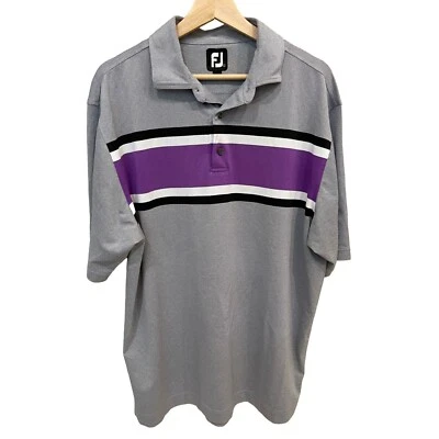 FootJoy Men's Golf Polo Shirt Short Sleeves Large Stripe Collared Preppy Outdoor - Image 1 of 4