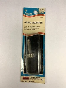 Adaptador de audio HiFi estándar vintage NOS HECHO EN EE. UU. Enchufe de teléfono de 1/4" para Mike Connector - Imagen 1 de 3