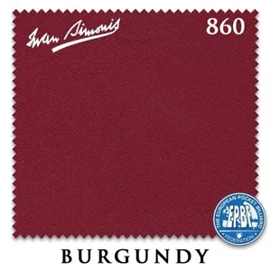 8' Simonis 860 Pool Table Cloth - Burgundy - AUTHORIZED DEALER - Picture 1 of 4
