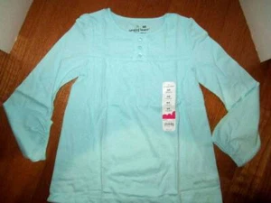 Jumping Beans Girls size 6X long sleeve Aqua blue babydoll shirt top NWT - Picture 1 of 2