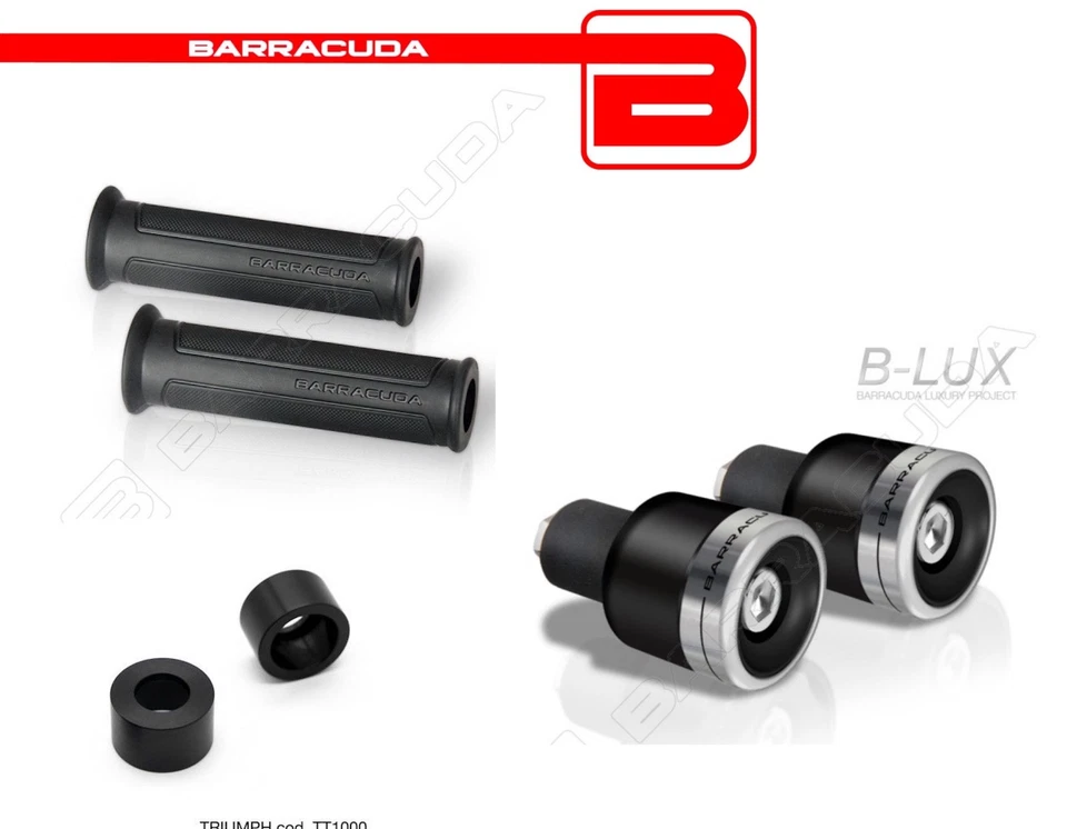 MANOPOLE + CONTRAPPESI BLUX SILVER + ADATTATORI per TRIUMPH Bonneville T100 T120 - Immagine 1 di 1