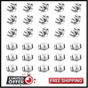 30 Stck./15 Paar 925 Sterlingsilber Ohrring Rückseiten Ersatz Sicher Ohrverschluss, - Bild 1 von 8