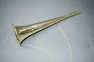 Messing Stethoskop Hörrohr Hearing Pipe Hörmaschine Ear Trumpet 37 cm mit Kette - Bild 1 von 3