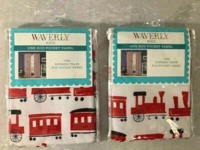 Waverly Cortinas Niños "Tren Express" 2 Paneles 42"x 63"/ea. One Rod Pocket NUEVO Foto 1 de 2