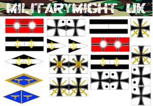 1 /16 - 1/18 SCALE VEHICLE/TANK PENNANTS FOR GERMAN NAVY STAFF CAR DECALS - Picture 1 of 1