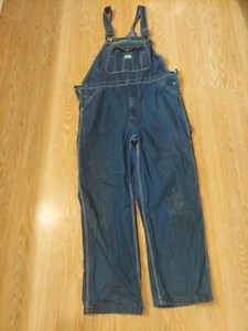 LIBERTY Men's Blue Jean Bib Overalls  38x30 Farmer Carpenter Pants Zip Fly - Picture 1 of 8