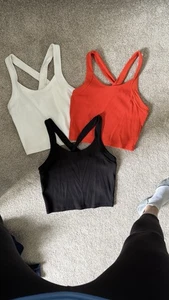 3 Athleta Horizon Tank Camisole in Orange, Black and White Size M (never worn) - Picture 1 of 11