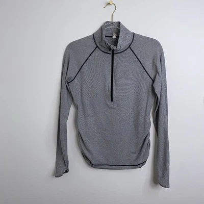 Top Lucy Rayas Negras/Blancas Media Cremallera Entrenamiento Atlético Correr Talla M Gimnasio Foto 1 de 4