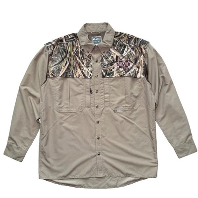 Drake Waterfowl Systems MS State Camo Hunting Fishing Shirt Men’s S Polyester - Image 1 of 4