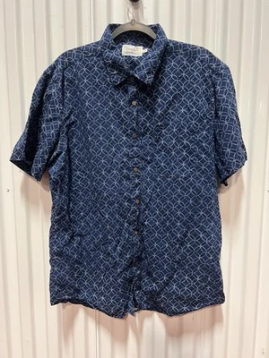 Faherty Shirt Mens XL Blue Short Sleeve Tropical Cotton Moolight Batik Blue - Image 1 of 4