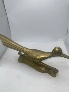 Vintage Brass Roadrunner Figurine Midcentury Animal Decor Taiwan - Picture 1 of 6