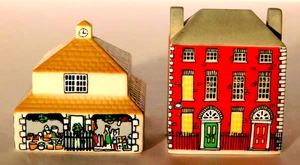 Wade Pottery Whimsey on Why Market Hall #32 + Dentist Office #5 Lot of 2 - Picture 1 of 3