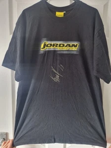Damon Hill signiertes schwarzes Jordan F1 T-Shirt, Formel 1 *COA* - Bild 1 von 3