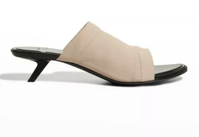 Sandalia Balenciaga Beige Elástica Mula Slide Gatito Tacón Talla 39 US 9 $775 NUEVA Foto 1 de 4