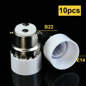 10pcs B22 Male to E14 Female Socket Base LED Halogen CFL Light Bulb Lamp Adapter - Picture 1 of 4