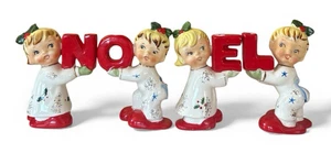 Vintage Napco Pyjama Kinder NOEL Weihnachten Kerzenhalter Japan EUC - Bild 1 von 24