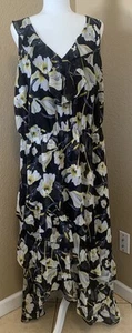 INC International Concepts 22W Floral High Low Ruffle Tiered Feminine Dress - Picture 1 of 14