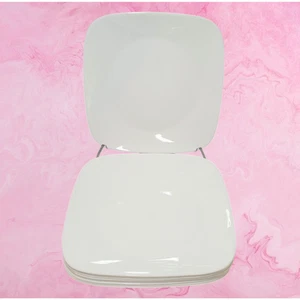 9 Vintage Vitrelle Corelle by Corning White Square Dinner Plates Made in USA - Picture 1 of 8