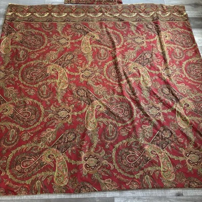 Funda nórdica y funda de almohada Pottery Barn completa reina roja verde cachemira cesárea Foto 1 de 4