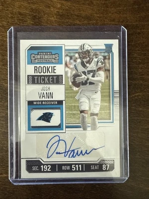 2023 Panini Contenders - Rookie Ticket Josh Vann #167 (AU, RC) - Image 1 of 2