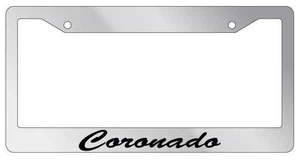 Chrome METAL License Plate Frame Coronado Cursive Auto Accessory 2001 - Picture 1 of 1