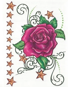 Hoja pequeña tatuajes rosa brillante tatuaje temporal ¡NUEVO! - Imagen 1 de 1