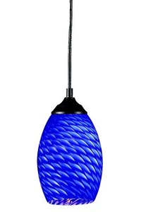 Z-Lite 131-BLUE Jazz One Light Mini Pendant, Metal Frame, Sand Black Finish a... - Picture 1 of 1