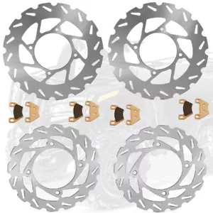 4PCS Front Rear Brake Disc Rotors Pads for Arctic Cat HDX 700 Prowler 2011-2014 - Foto 1 di 19