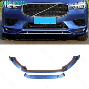 For Volvo XC60 2018-2024 Bright Blue Front Bumper Lip Spoiler Bodykit Strip 1PCS - Picture 1 of 10
