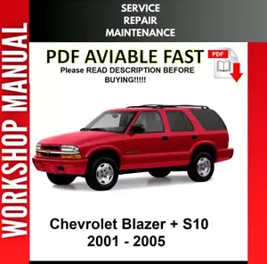 CHEVROLET BLAZER 2001 2002 2003 2004 2005 SERVICE REPAIR WORKSHOP MANUAL 2 - Picture 1 of 1