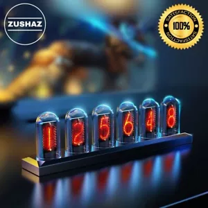 RGB Nixie Tube Clock LED Glows IPS Color Screen Gaming Desktop Home Decoration - Picture 1 of 12