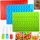 Snake Worms Silicone Gummy Chocolate Candy Maker Mold Bar Ice Tray Jelly Mould