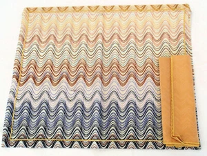 MISSONI HOME 2 Platzdeckche + SERVIETTE BESTICKT CHEVRON BAUMWOLLE GERALDINE T60 - Bild 1 von 7