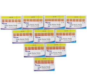 HTM Gutta Percha Points 20 / .06 60 Points per Box 10 Pack Dental Root Canal - Picture 1 of 11