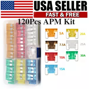 Kit surtido de fusibles micro mini cuchilla de bajo perfil 120 piezas 5A-30A para auto camión - Imagen 1 de 5