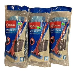 (3) O Cedar Roll-O-Matic Fast 'N Easy Roller Mop Refills 8.5” NIP - Picture 1 of 3