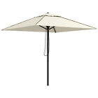 Parasol solaire ensoleillé avec évent, parapluie de table pour patio, jardin, piscine, beige