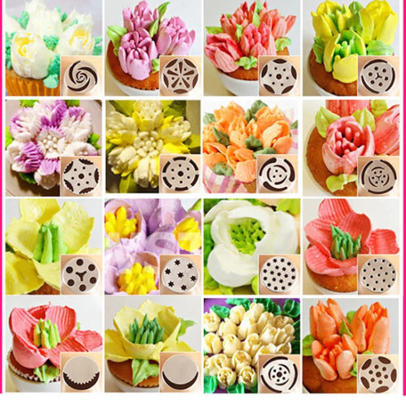 24Pcs Icing Piping Nozzles Pastry Tips Cake Sugarcraft Decorating Bakery Tool - Image 1 of 1