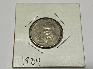 1984 MEXICO 50 PESOS COIN BENITO JUAREZ KM#495 COPPER-NICKEL CIRCULATED - Picture 1 of 9
