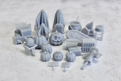 TINY TOWN HOBBIES Halloween Autumn Bonfire Theme Model Set OO GAUGE 1:76 Model Railway Scenery