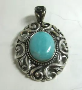 AMERICAN WEST CAROLYN POLLACK RELIOS Large Sterling Silver Amazonite Pendant - Picture 1 of 7