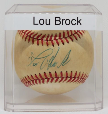 Oficial Liga Nacional de Béisbol - Firmado y certificado por la JSA - LOU BROCK Foto 1 de 2