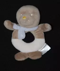 Peluche doudou phoque otarie BENGY marron taupe écharpe bleue grelot 15 cm TTBE - Picture 1 of 1