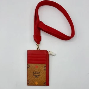 MCM Spectrum Rainbow Logo Visetos Lanyard Card Case in Brown MYAAASV01CA001 - Picture 1 of 3